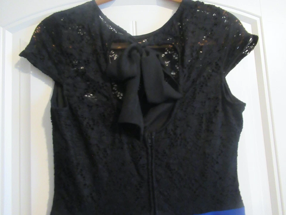 Mujer/Junior B. Darlin Vestido Negro y Azul Ocasión Especial Talla 11/12 Foto 4 de 4