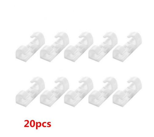 20pcs Cable Management Cord Wire Organiser Desktop Workstation Cable Clip Holder - 第 11/13 張圖片