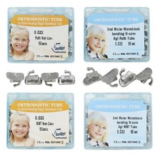 Tubo buccale monoblocco ortodontico dentale Roth MBT 022 1° 2° incollaggio molare