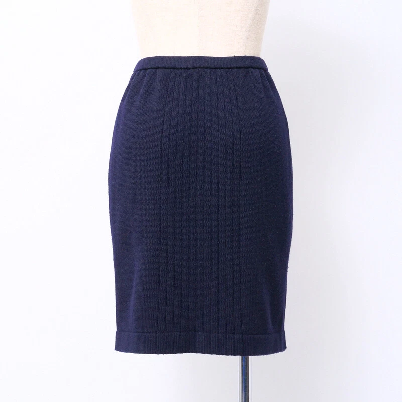 CHANEL Vintage Gonna Setup Taglia 3838 Maglia Cardigan Maglia Gonna Attaccata COCO...