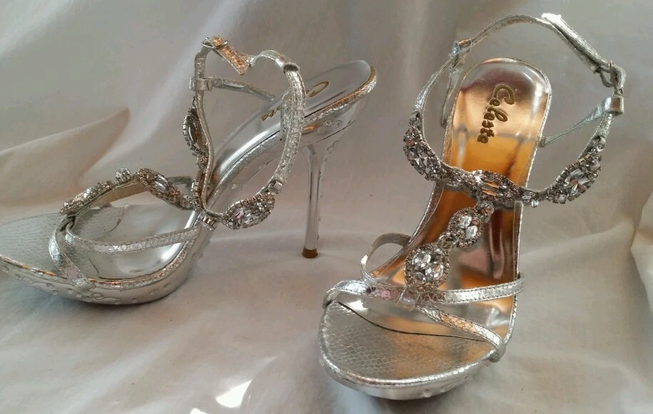 Sandali In Pelle Celesti Con Zeppa E Fascia Decorata - Save The Queen - Foto 11