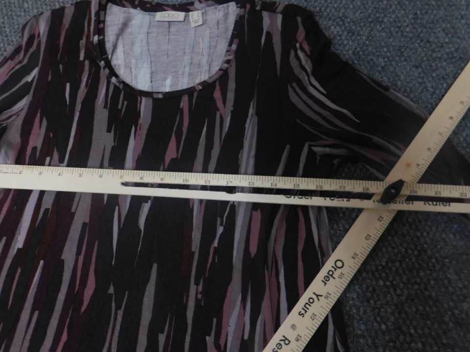 Logo By Lori Goldstein 上衣小号女式紫色套头弹力束腰上衣 — 第 4/4 张图片