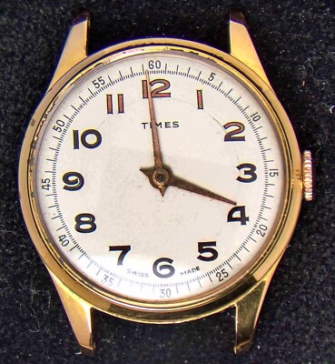 Times (Swiss) Military Herren Handaufzug Uhr (Vintage) -- hält die Zeit nicht