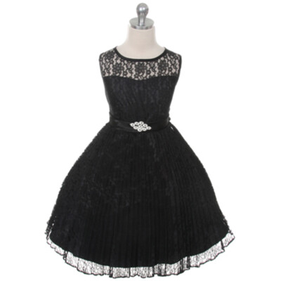 BLACK Size 6 Flower Girl Dress Party Birthday Bridesmaid Wedding Recital Prom