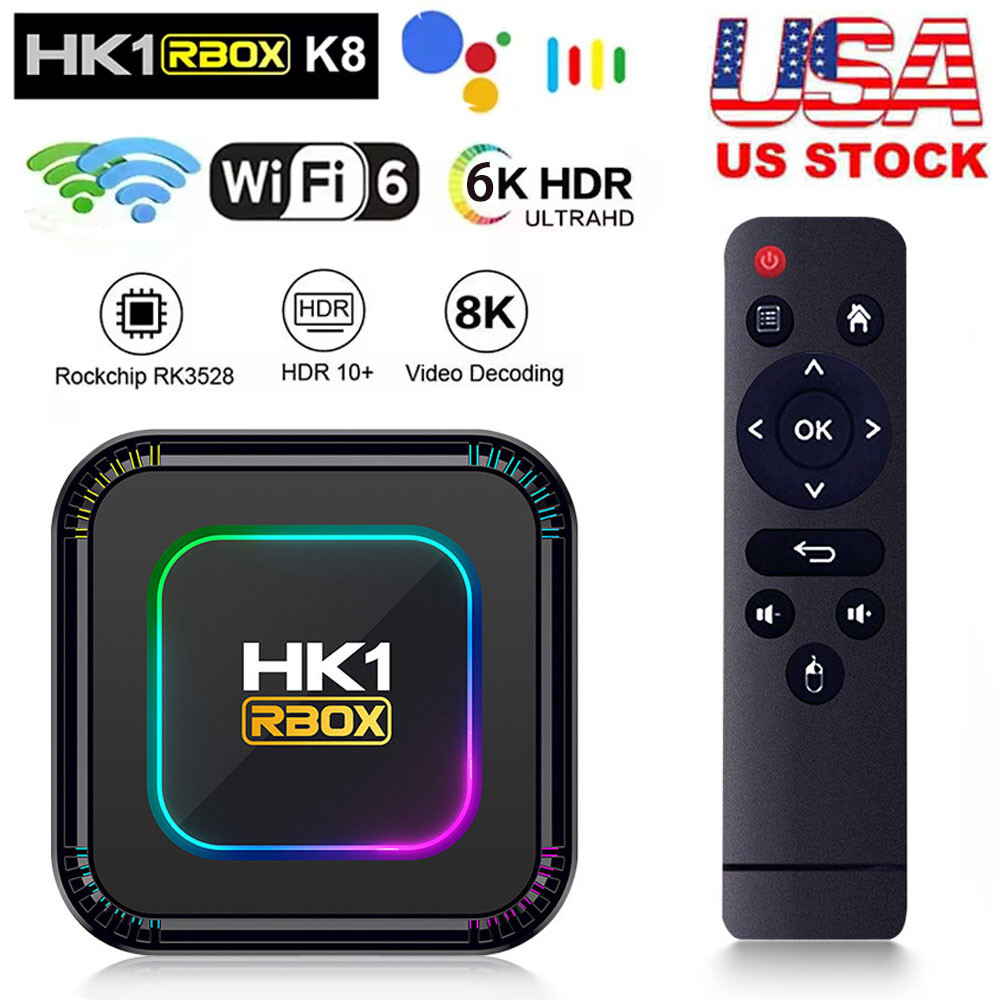 Smart TV Box HK1 RBOXK8 RK3528 Quad Core Media Stream Player US-image