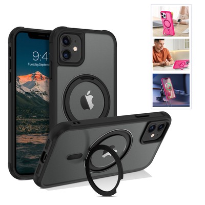 Heavy Duty Shockproof Ring Stand Magnetic Case for iPhone 15 14 13 12 11 Pro Max