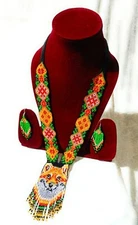 Handmade Necklace Seed Bead Boho American Style Nativ Beaded Multi Strand