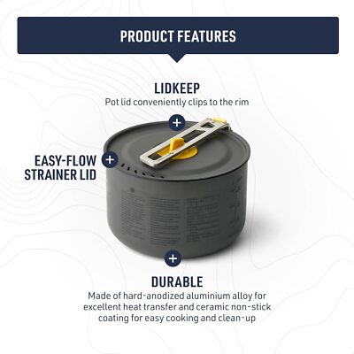 Sea to Summit Frontier Ultralight Camping Cooking Pot, 2 Liter