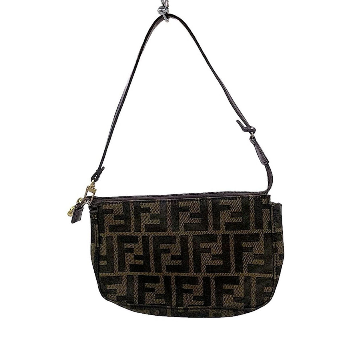 VTG Late 70s Early 80s Fendi Zucca Small Canvas Shoulder Bag