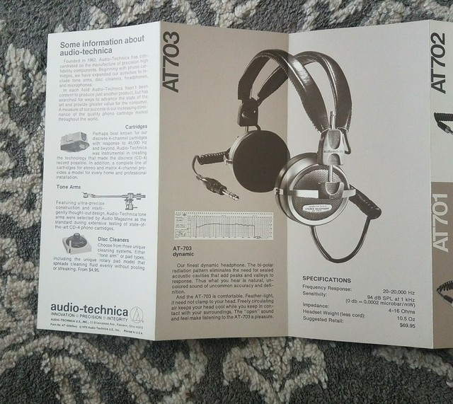 Audio Technica Headphones Vintage Original Brochure eBay