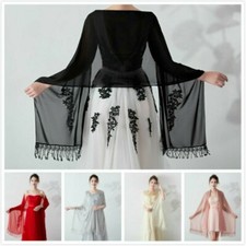 Braut Hochzeit Wickelschal Damen Bankett Festliches Kleid Bolero Pelerine Stahl