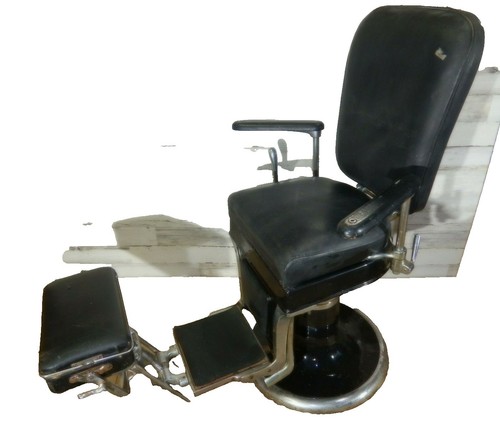 Vintage Archer Barber Chair Foot Rest Rochester NY brass rack and