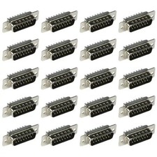 20 Pcs DB15 15 Pin D-SUB Male Solder Cup Connector Plug Assembly