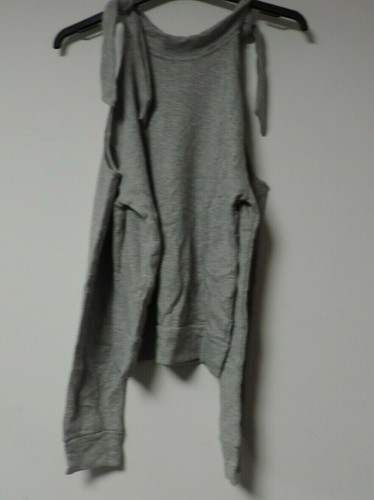 Boohoo Off-the-shoulder sweatshirt tied at the collar Grey Size UK M NH002 GG 07 - Picture 2 of 3