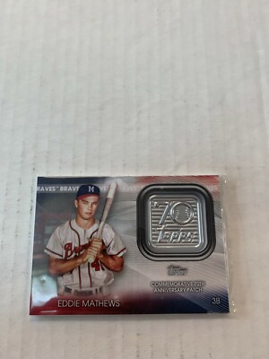 Eddie Mathews 2021 Series One 70th Anniversary Patch Card #70LP-EM