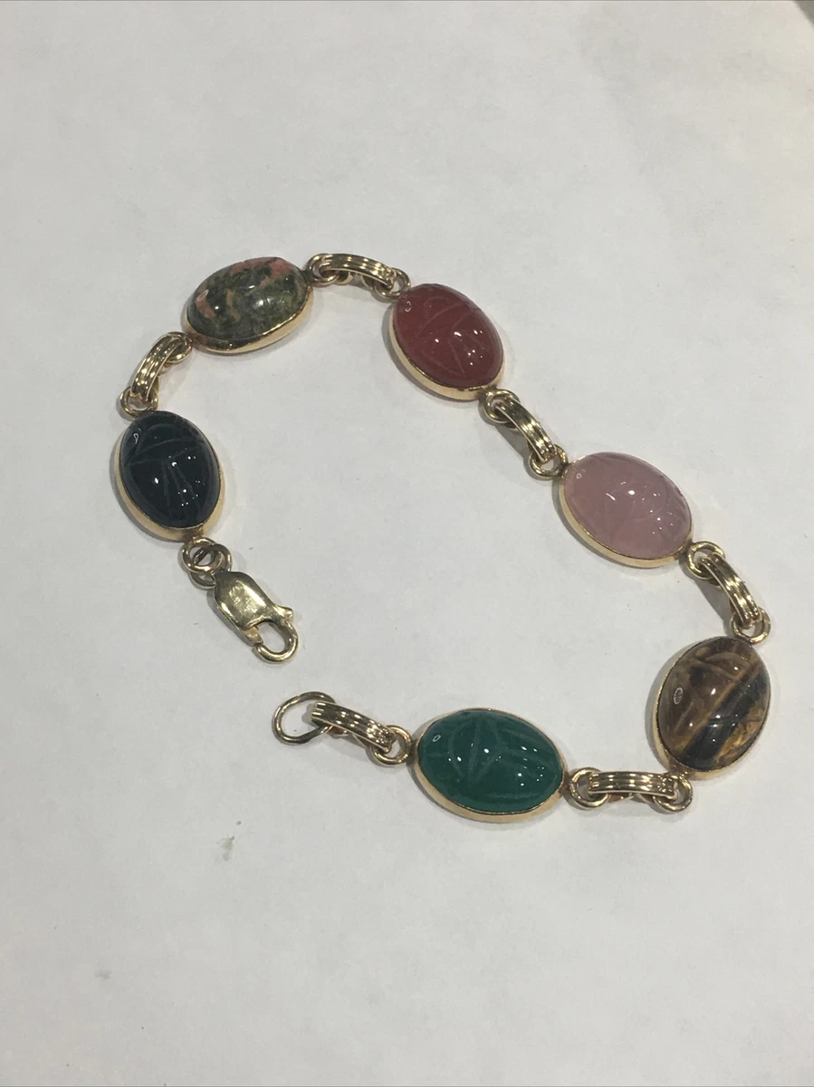 14K Yellow Gold Scarab Bracelet