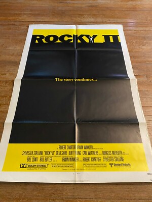 Rocky 2 II Original 27x41 One Sheet Poster Sylvester Stallone Rambo