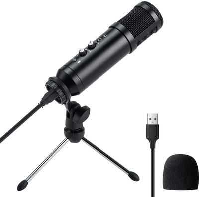 USB Microphone, RUNNLY Condenser Gaming Microphone with Tripod Stand Recording M