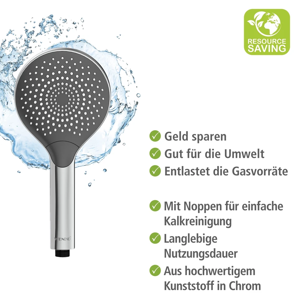 WENKO Duschkopf Watersaving ABS mit Wasserspareinsatz für Durchlauferhitzer - Bild 4 von 4