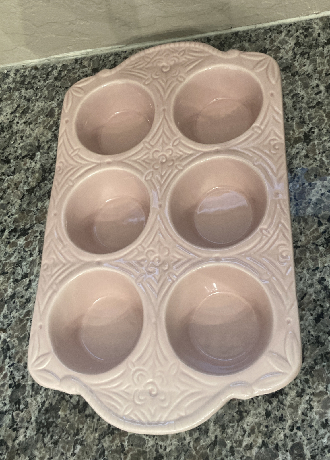 Southern Living Blush Pink Stoneware Cupcake Pan 6ct Pan eBay