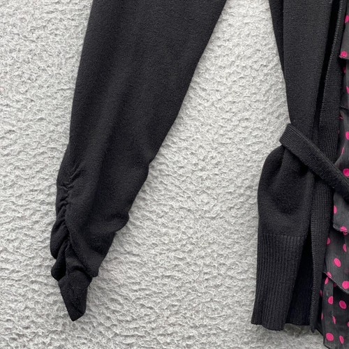 INC Damen Pullover schwarz rosa gepunktet Langarm Rundhals Strick Träger Größe S - Bild 3 von 9