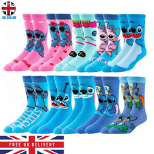 1/5/10 Pairs Ladies Lilo  Stitch themed Socks UK 4-8 Perfect gift Stitch Socks