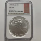 2026 American Silver Eagle MS-69 NGC Ounce 1 Oz of Fine Silver - Red Book 1 Day