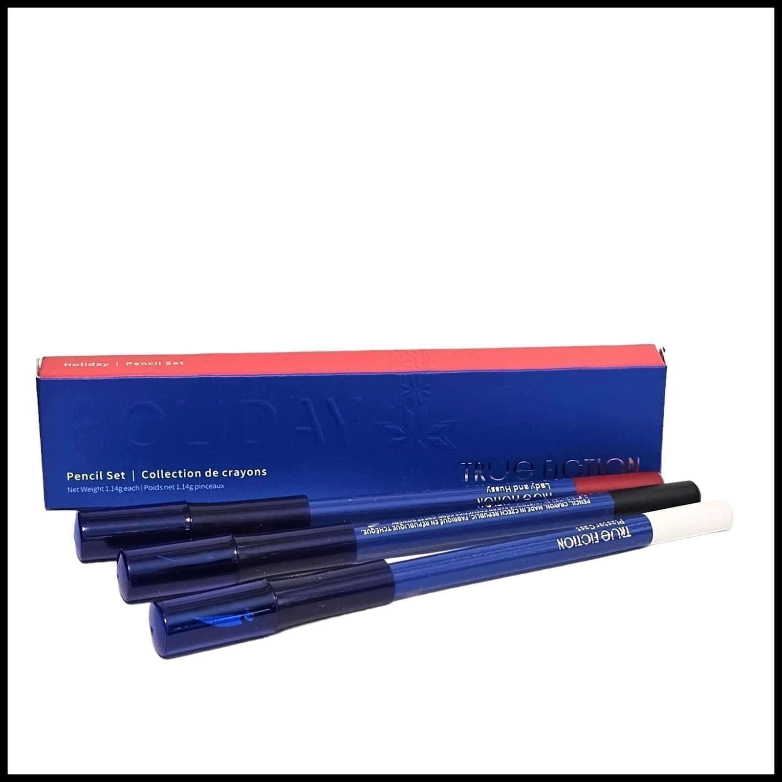 True Fiction Pencil Liner Set Holiday Trio Black White Red Full Size New 2190₽