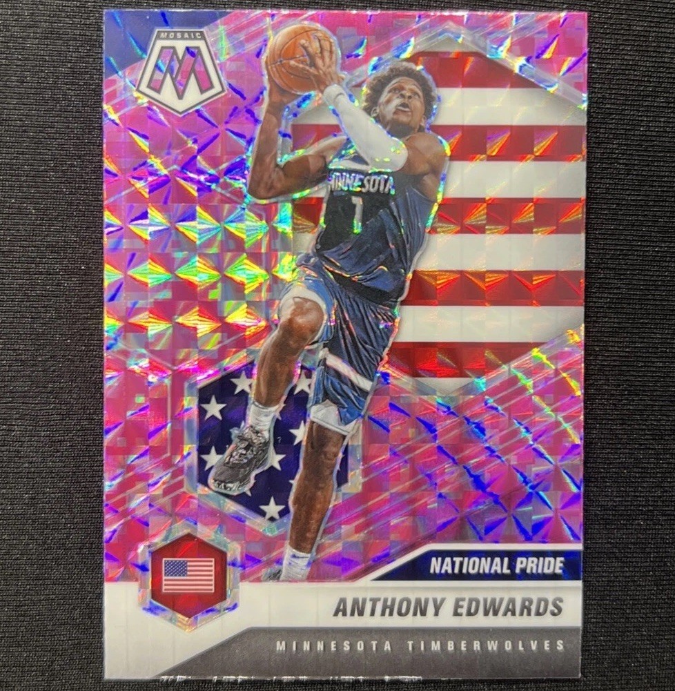 2020 Mosaic Anthony Edwards RC National Pride Pink Camo Prizm SP Timberwolves