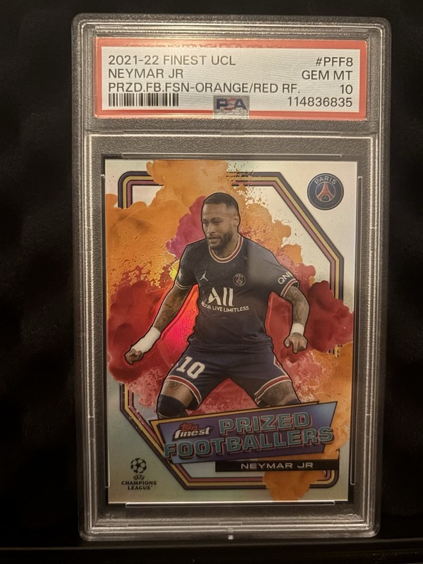 Topps Finest UCL 2021-22 Neymar Jr Prized Footballers Fusion PFF-8 PSA 10
