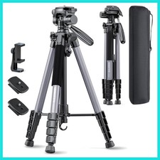 74"-Camera-Tripod, Professional Aluminum Tripod/Leg Stand Mirrorless Camera/D...