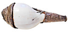 Early Decorated Tibetan Conch Shell Horn Sterling Silver and Stones — photo 4