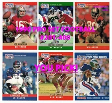 1990 PRO SET Football #201-400 Complete Your Set $2 or 2 Card Minimum YOU PICK!