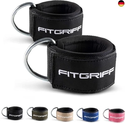 BESUCHE DEN FITGRIFF-STORE Fitgriff® Fußschlaufen V2 (stark gepolstert) - für Fitness Training am Kabelzug