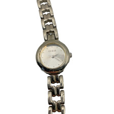 Guess Womens Silver Tone Bracelet Watch White Dial Quartz G55911L Japan Movt