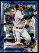 2021 Bowman Chrome Sapphire Yusniel Diaz Baltimore Orioles #BCP-76