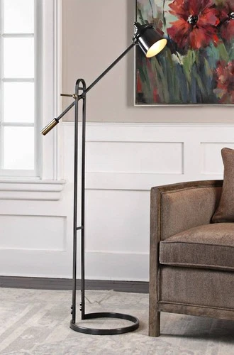 Modern Floor Lamp 63 3/4" Tall Bronze Adjustable Pivoting Shade for Living Room - Picture 1 of 2