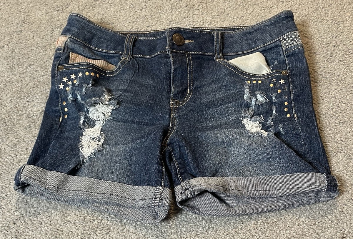 Jean Court Lei Pour Ados, Taille 15, Bleu Denim Avec Revers - Idéal Pour Un Look Décontracté