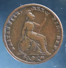 Great Britain, Farthing, 1835 copper coin, William IV,#2