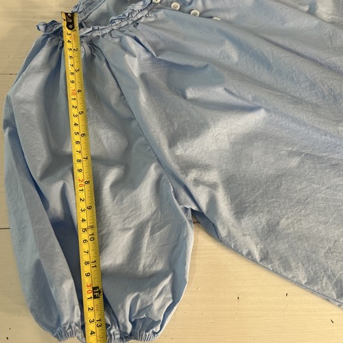 Abito Giacinto Casa Tuckernuck Donna XS Oversize Cotone Blu Manica a Sbuffo Fattoria - Foto 13 di 14