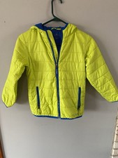 L.L. Bean Kids Yellow Puffer Winter Coat Hooded Zip Jacket - Size 6/7