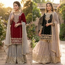 Pakistani Party Wear Garara Dress/3piece Garara Suit/formal Wear Ready Made