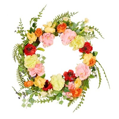 National Tree Company Spring & Summer Wreath 22 Inch Branch Wreath with Mixed...