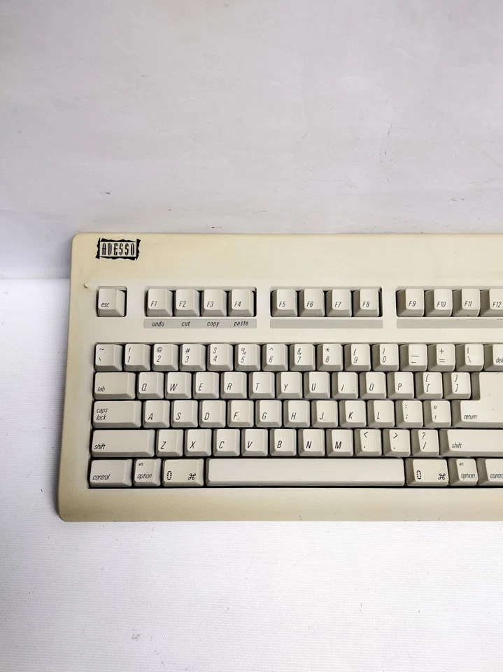 RARO ADESSO AEK-105 TECLADO MECÁNICO TAMAÑO COMPLETO ALPS INTERRUPTORES BLANCOS PARA MAC Foto 4 de 4