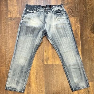 Ecko ecko Unltd Mens Jeans 38x32 Blue Wash Straight Leg Baggie Y2K Streetwear
