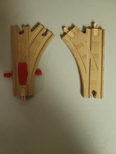 Thomas Wooden Railway Train Action Switch Split Track Lot x2 Male Female