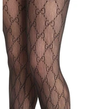 Gucci Women’s GG Black With Silver Sparkle Tights Size Medium RRP £225