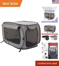 Cozy Soft-Sided Cat Carrier - Large Pop Open Kennel for Travel  Outdoor Use