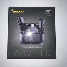 MAONO Wave T1 Mini Wireless Lavalier Microphone for iPhone & Android with USB-C