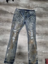 Purple Brand High Street Jeans Men's Brand Light Blue Straight Loose Sz 32